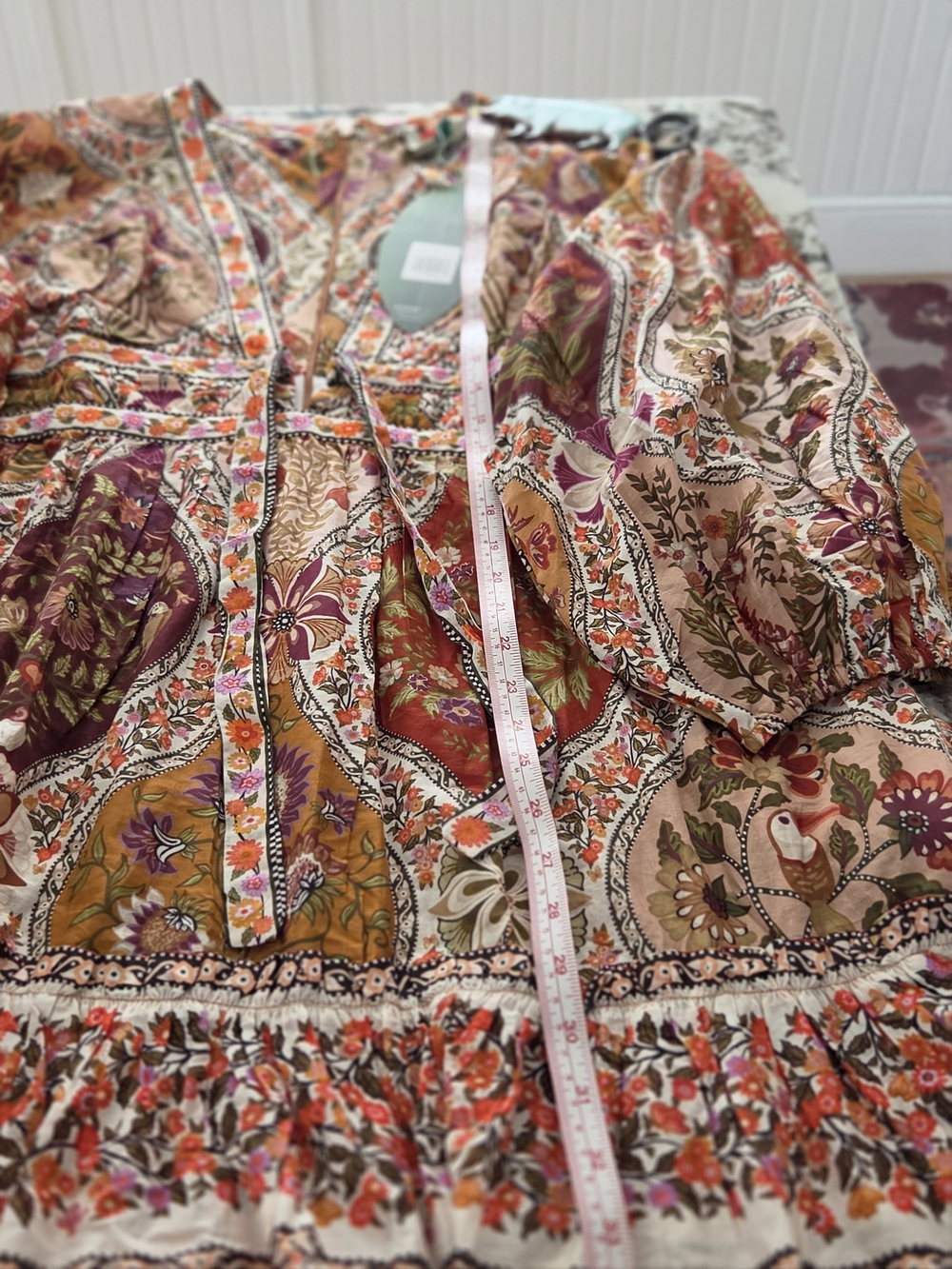 FARM Rio Floral Blouse in Teal, Yellow, Red - Picture 7 of 16